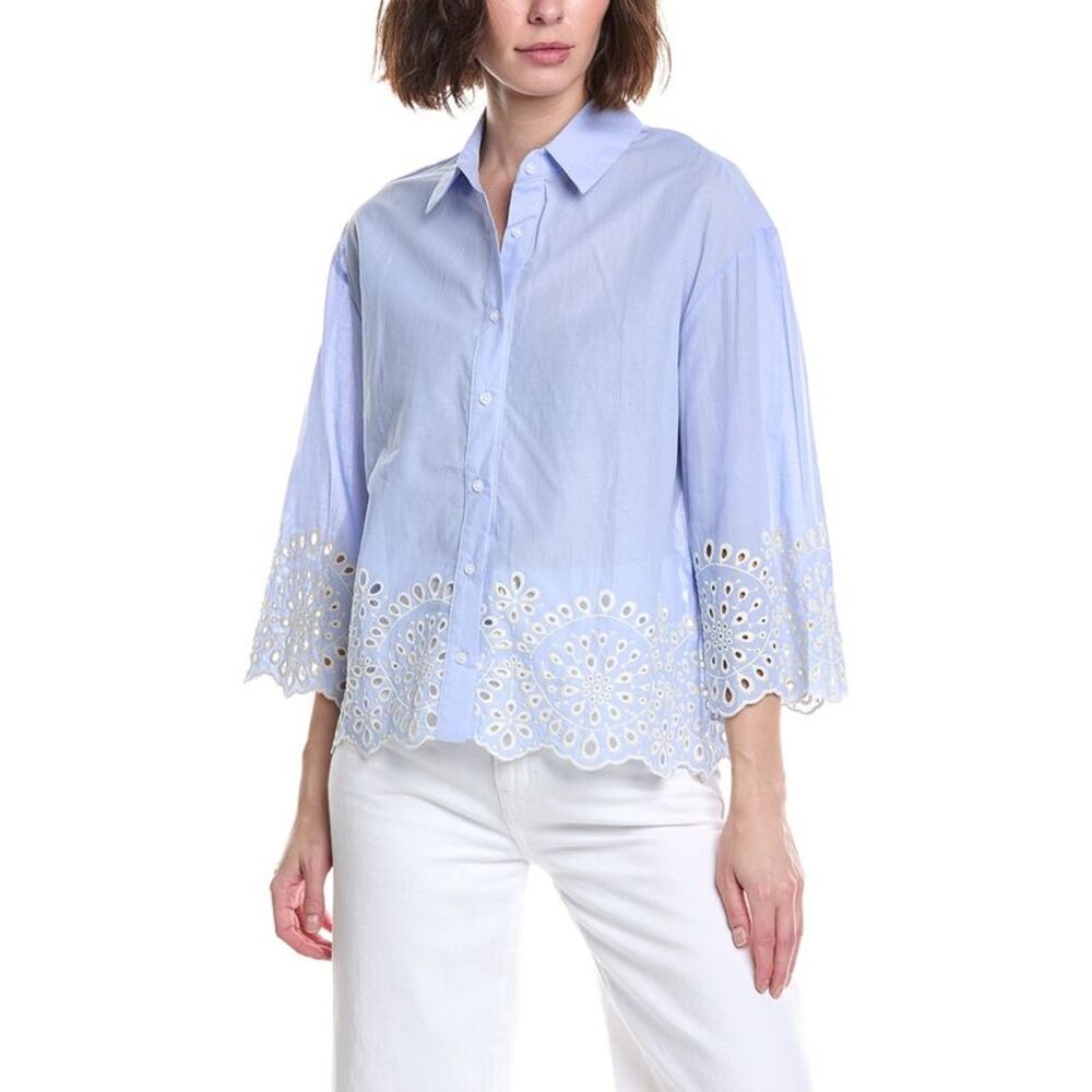 To My Lovers Womens Embellished Top, Blue